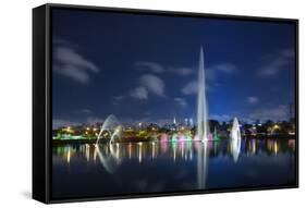 The Ibirapuera Park Fountain, Sao Paulo.-Jon Hicks-Framed Stretched Canvas