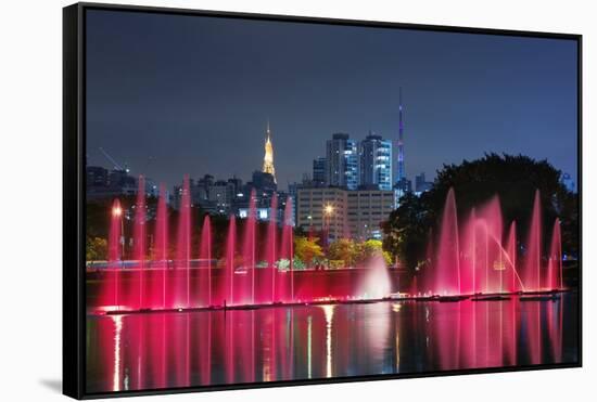 The Ibirapuera Park Fountain, Sao Paulo.-Jon Hicks-Framed Stretched Canvas