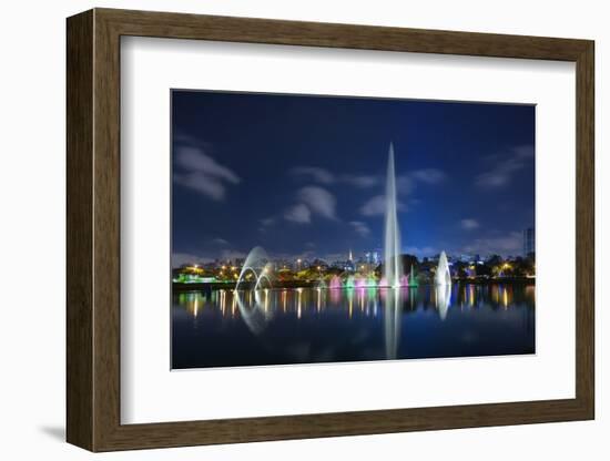 The Ibirapuera Park Fountain, Sao Paulo.-Jon Hicks-Framed Photographic Print