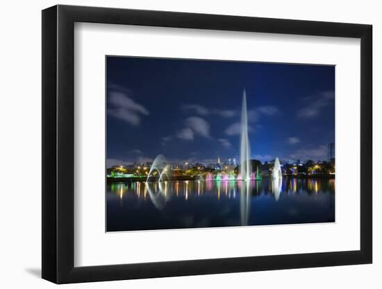 The Ibirapuera Park Fountain, Sao Paulo.-Jon Hicks-Framed Photographic Print