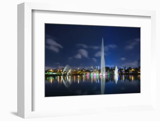 The Ibirapuera Park Fountain, Sao Paulo.-Jon Hicks-Framed Photographic Print