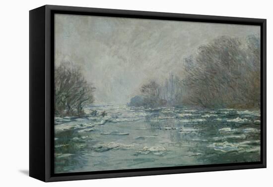 The Ice Breaking Near Vetheuil, 1880-Claude Monet-Framed Stretched Canvas