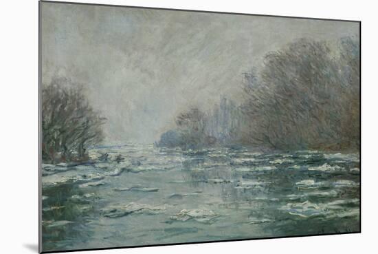 The Ice Breaking Near Vetheuil, 1880-Claude Monet-Mounted Giclee Print