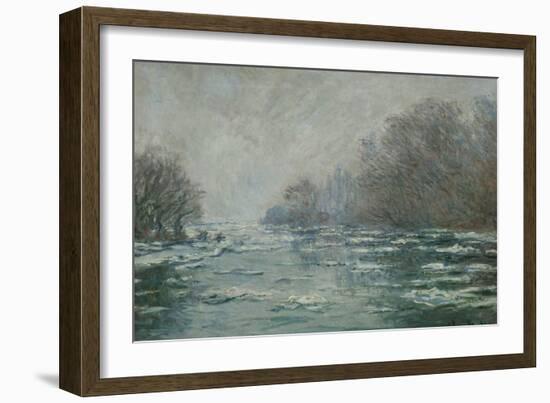 The Ice Breaking Near Vetheuil, 1880-Claude Monet-Framed Giclee Print