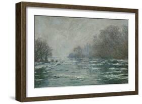 The Ice Breaking Near Vetheuil, 1880-Claude Monet-Framed Giclee Print