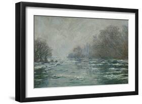 The Ice Breaking Near Vetheuil, 1880-Claude Monet-Framed Giclee Print