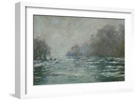 The Ice Breaking Near Vetheuil, 1880-Claude Monet-Framed Giclee Print