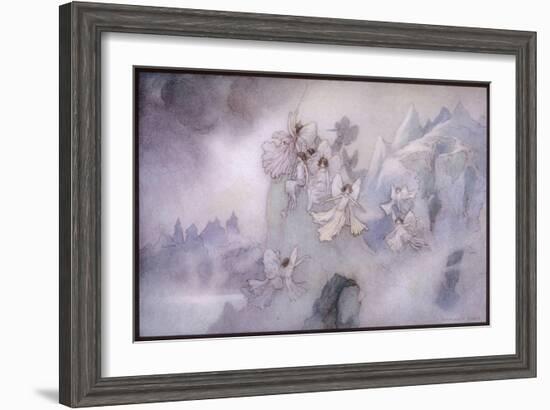 The Ice Fairies Arrive at Mother Careys Pool-Warwick Goble-Framed Art Print