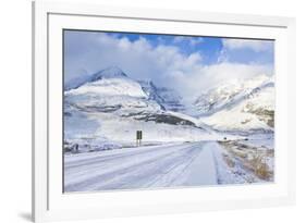 The Icefields Parkway Road Highway Covered in Ice at the Icefields Centre-Neale Clark-Framed Photographic Print