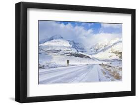 The Icefields Parkway Road Highway Covered in Ice at the Icefields Centre-Neale Clark-Framed Photographic Print
