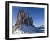 The Iconic Drei Zinnen, Alto Adige in Dolomites. View from Paternsattel with Hikers-Martin Zwick-Framed Photographic Print