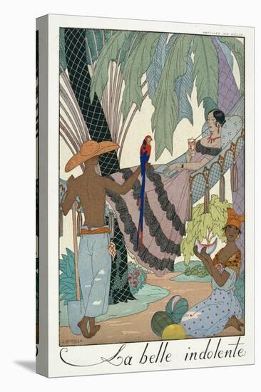The Idle Beauty-Georges Barbier-Stretched Canvas