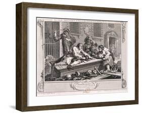 The Idle Prentice at Play in the Church Yard ..., Plate III of Industry and Idleness 1747-William Hogarth-Framed Giclee Print