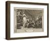 The Idle 'Prentice Betray'D by His Whore and Taken in a Night Cellar with His Accomplice-William Hogarth-Framed Giclee Print