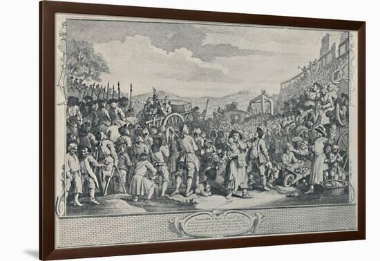 'The Idle 'Prentice Executed at Tyburn (From the Industry and Idleness Series), 1747', (1920)-William Hogarth-Framed Giclee Print