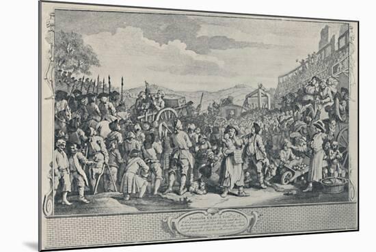 'The Idle 'Prentice Executed at Tyburn (From the Industry and Idleness Series), 1747', (1920)-William Hogarth-Mounted Giclee Print