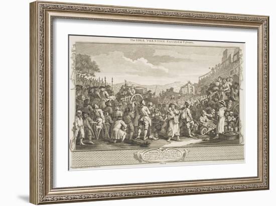 The Idle 'Prentice Executed at Tyburn, from the Series "Industry and Idleness", October 1747-William Hogarth-Framed Giclee Print