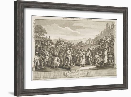 The Idle 'Prentice Executed at Tyburn, from the Series "Industry and Idleness", October 1747-William Hogarth-Framed Giclee Print