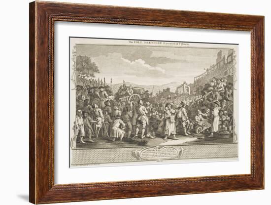 The Idle 'Prentice Executed at Tyburn, from the Series "Industry and Idleness", October 1747-William Hogarth-Framed Giclee Print