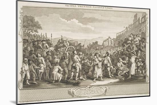 The Idle 'Prentice Executed at Tyburn, from the Series "Industry and Idleness", October 1747-William Hogarth-Mounted Giclee Print
