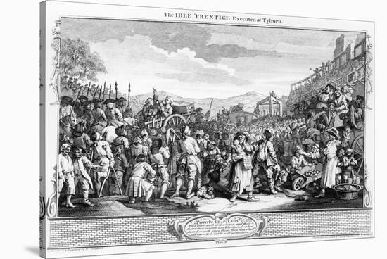 The Idle 'Prentice Executed at Tyburn, Plate Xi of 'Industry and Idleness', 1747-William Hogarth-Stretched Canvas