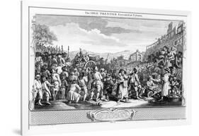 The Idle 'Prentice Executed at Tyburn, Plate Xi of 'Industry and Idleness', 1747-William Hogarth-Framed Giclee Print