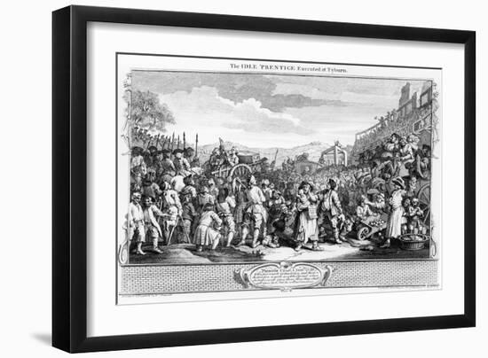 The Idle 'Prentice Executed at Tyburn, Plate Xi of 'Industry and Idleness', 1747-William Hogarth-Framed Giclee Print