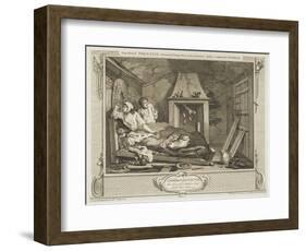 The Idle 'Prentice Return'D from Sea and in a Garret with a Common Prostitute-William Hogarth-Framed Giclee Print