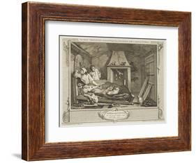 The Idle 'Prentice Return'D from Sea and in a Garret with a Common Prostitute-William Hogarth-Framed Giclee Print