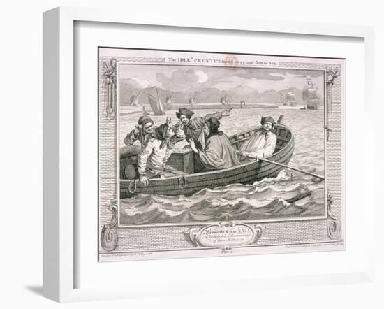 The Idle Prentice Turn'd Away and Sent to Sea, Plate V of Industry and Idleness, 1747-William Hogarth-Framed Giclee Print