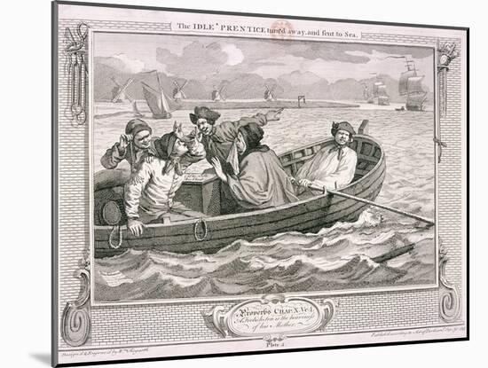 The Idle Prentice Turn'd Away and Sent to Sea, Plate V of Industry and Idleness, 1747-William Hogarth-Mounted Giclee Print