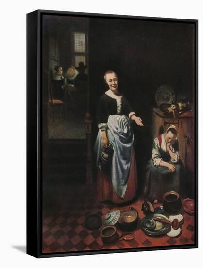 'The Idle Servant', 1655-Nicolaes Maes-Framed Stretched Canvas