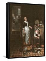 The Idle Servant-Nicholaes Maes-Framed Stretched Canvas