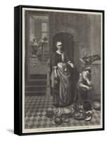 The Idle Servant-Nicolaes Maes-Framed Stretched Canvas