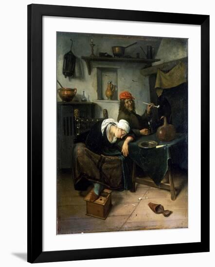 The Idlers, C1660-Jan Steen-Framed Giclee Print