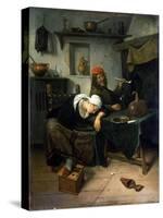 The Idlers, C1660-Jan Steen-Stretched Canvas
