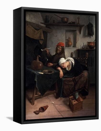 The Idlers, C1660-Jan Steen-Framed Stretched Canvas