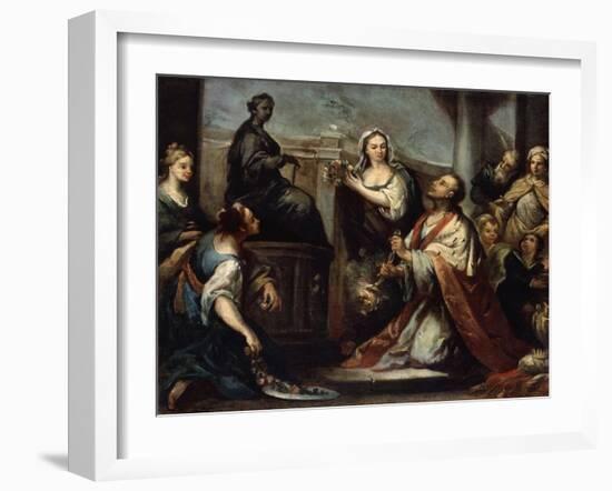 The Idolatry of King Solomon, C1739-Jacopo Amigoni-Framed Giclee Print