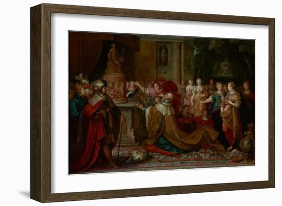 The Idolatry of Solomon, 1622 (Oil on Panel)-Frans II the Younger Francken-Framed Giclee Print