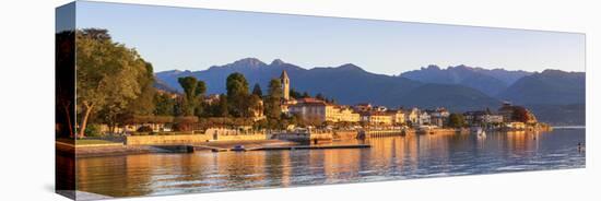 The Idyllic Lakeside Village of Baveno Illuminated at Sunrise, Lake Maggiore, Piedmont, Italy-Doug Pearson-Stretched Canvas