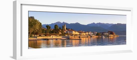 The Idyllic Lakeside Village of Baveno Illuminated at Sunrise, Lake Maggiore, Piedmont, Italy-Doug Pearson-Framed Photographic Print