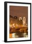 The Ile De La Cite and Notre Dame Cathedral at Night, Paris, France, Europe-Julian Elliott-Framed Photographic Print