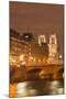 The Ile De La Cite and Notre Dame Cathedral at Night, Paris, France, Europe-Julian Elliott-Mounted Photographic Print