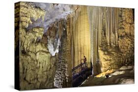 The illuminated interior of Paradise Cave in Phong Nha Ke Bang National Park, Quang Binh, Vietnam,-Alex Robinson-Stretched Canvas