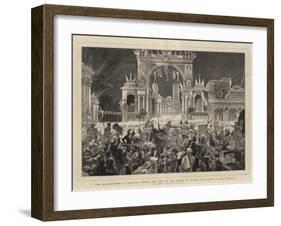 The Illuminations at Calcutta During the Visit of the Prince of Wales, the Crowd in the Streets-William John Hennessy-Framed Giclee Print