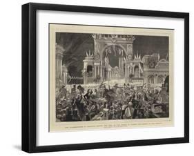 The Illuminations at Calcutta During the Visit of the Prince of Wales, the Crowd in the Streets-William John Hennessy-Framed Giclee Print