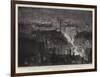 The Illuminations on Coronation Day, General View, Looking Down Waterloo Place-William Lionel Wyllie-Framed Giclee Print