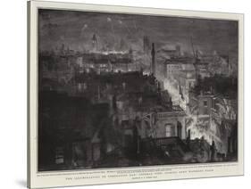 The Illuminations on Coronation Day, General View, Looking Down Waterloo Place-William Lionel Wyllie-Stretched Canvas