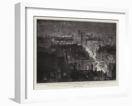 The Illuminations on Coronation Day, General View, Looking Down Waterloo Place-William Lionel Wyllie-Framed Giclee Print