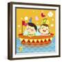 The Image of Children Fishing on the Boat-TongRo-Framed Giclee Print